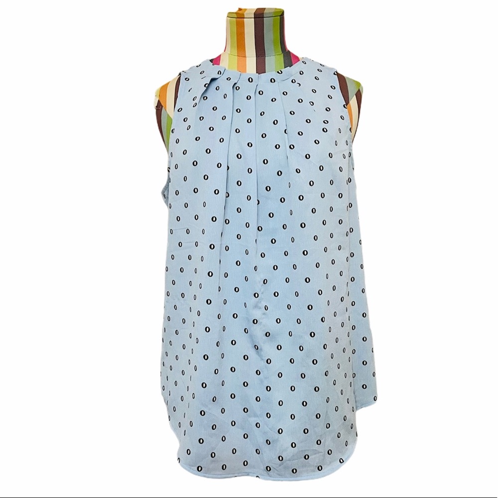 Ann Taylor Factory Light Blue Sleeveless Blouse - Picture 1 of 6
